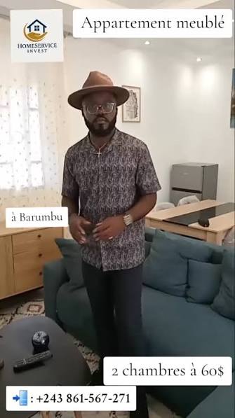 Location Appartement Meublé 2 chambres à Barumbu/Kinshasa avec Résidence Dieu Merci